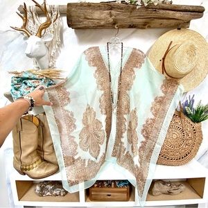 Breezy Gypsy/hippy boho CAFTAN/Cape/poncho bikini cover sheer & multifunctional